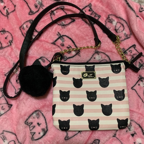 Betsey Johnson Handbags - Betsey Johnson Cat Striped Crossbody Bag